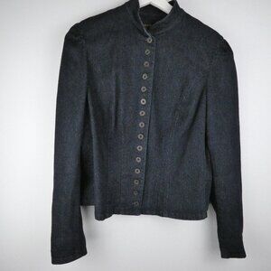 Lauren Jeans by Ralph Lauren Womens Jacket Large Dark Denim Button Down Classic